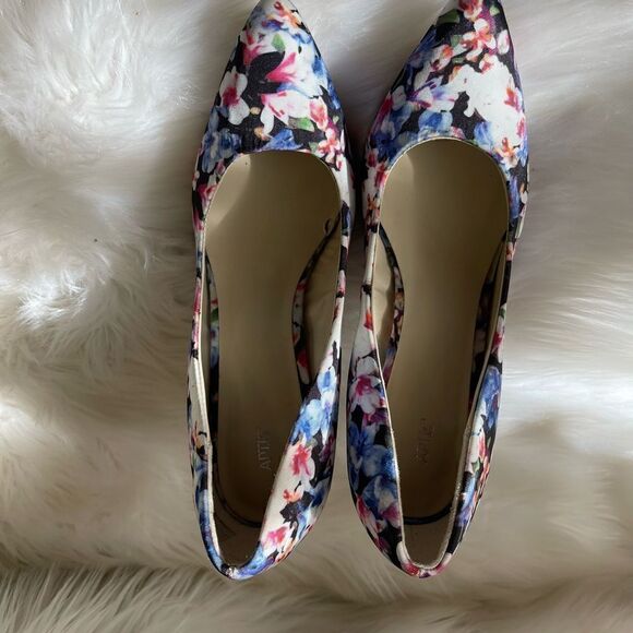 APT9 textile floral prints multi color silver pointed toe shoes size 8.5M - Picture 10 of 11